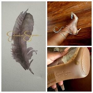 Jessica Simpson Metallic Strappy Heels